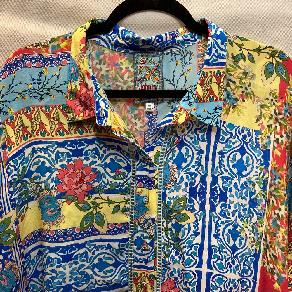 Johnny Was Silk Midsummer Sednea Tunic Top - Picture 3 of 6